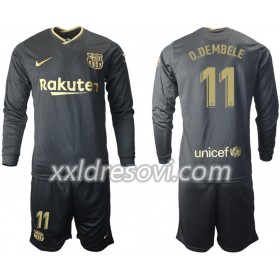 FC Barcelona Ousmane Dembele 11 Drugi Dječji Komplet Dresovi za Nogomet 2020-2021 Dugim Rukavima (+ kratke hlače)